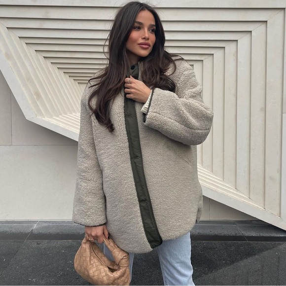 Mango Faux Shearling Jacket - Picture 1 of 15